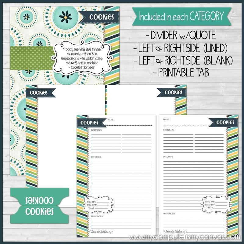 EDITABLE Recipe Card Collection NAVY {4x6} PRINTABLE – My Computer is My  Canvas