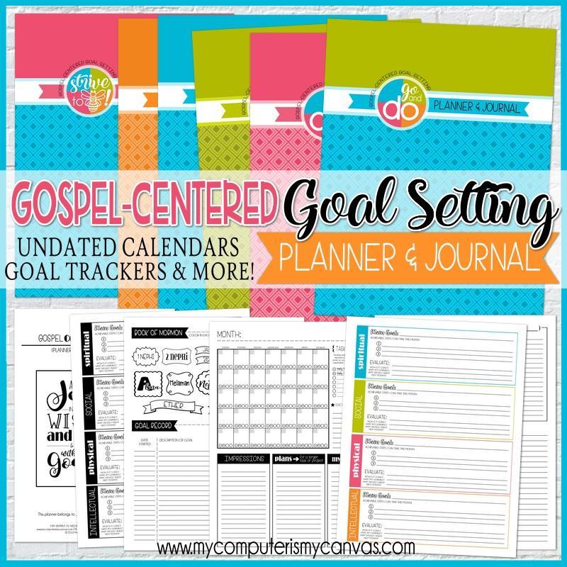 Monthly Goals Printable Bundle Digital Goal Planner 