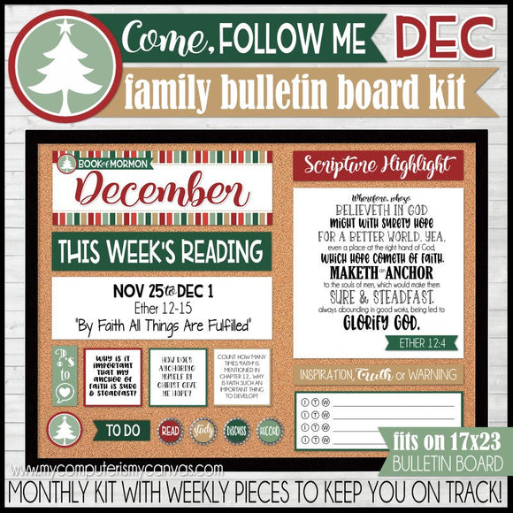 2024 CFM BOOK OF MORMON Family Bulletin Board Kit {DECEMBER} PRINTABLE