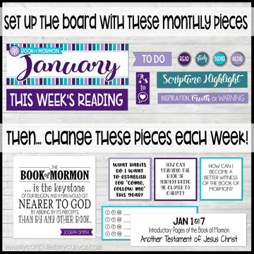 DISCOUNTED 2024 CFM Book of Mormon Family Bulletin Board Kit JAN