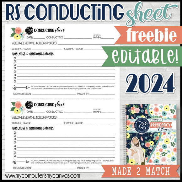 2024 RS Conducting Sheet {EDITABLE} FREE PRINTABLE