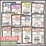 2025 {D&C} CFM "FAUX" WEEKLY Bulletin Board Pages {JAN-DEC} PRINTABLE