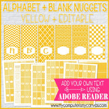 Alphabet + BLANK Nugget Wrappers {YELLOW} PRINTABLE