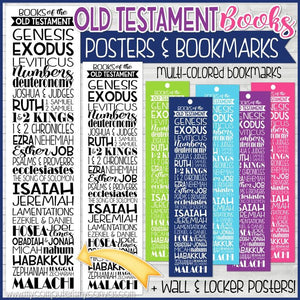 BOOKS of the OLD TESTAMENT {Posters & Bookmarks} PRINTABLE