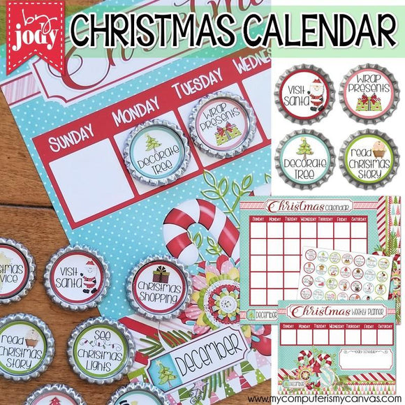 Bottle Cap Activity Calendar {CHRISTMAS} PRINTABLE-My Computer is My Canvas