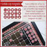 Bottle Cap Calendar {Faux Chalkboard} PRINTABLE-My Computer is My Canvas