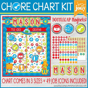 Bottle Cap Job Chart {Robot} PRINTABLE-My Computer is My Canvas