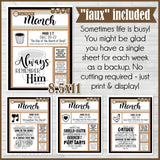 CFM D&C Family Bulletin Board Kit + FAUX Sheets {MAR 2021; neutrals} PRINTABLE