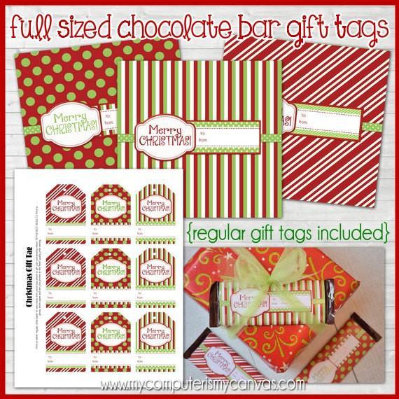 Christmas Candy Bar Wrapper {GIFT TAG} PRINTABLE {Clearance}-My Computer is My Canvas