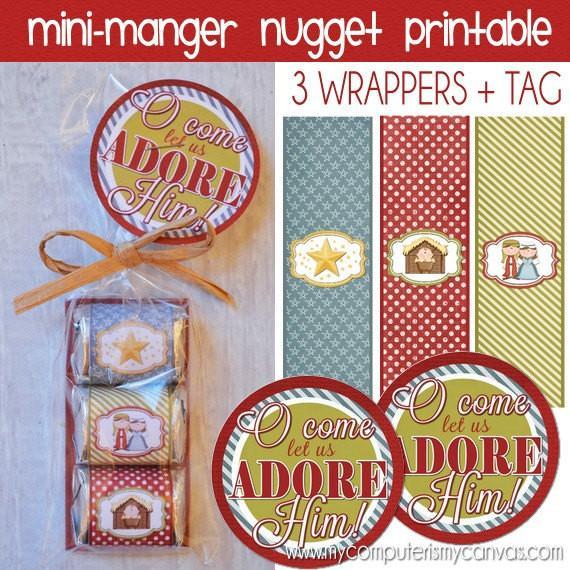 Christmas Nugget Wrapper {Mini Manger} PRINTABLE-My Computer is My Canvas