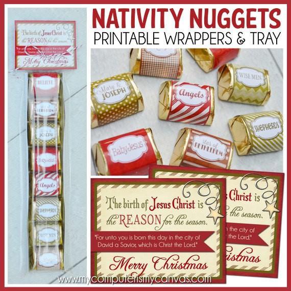 Christmas Nugget Wrappers {Nativity} PRINTABLE-My Computer is My Canvas