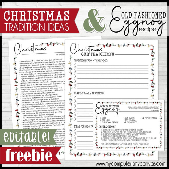 Christmas Traditions & My Family EGGNOG Recipe {FREEBIE} Printable