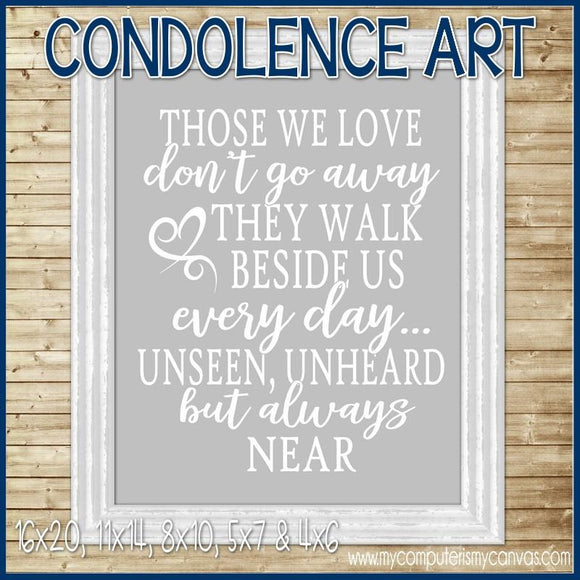 Condolence Art, Bereavement Gift {Always Near} - PRINTABLE-My Computer is My Canvas