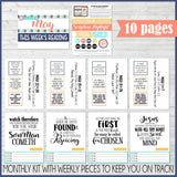 DISCOUNTED {ANNUAL BUNDLE: JAN-DEC} 2023 CFM New Testament Family Bulletin Board Kit (PRINTABLE)