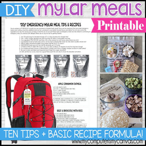 DIY Mylar Meals TIPS & RECIPES {Printable}