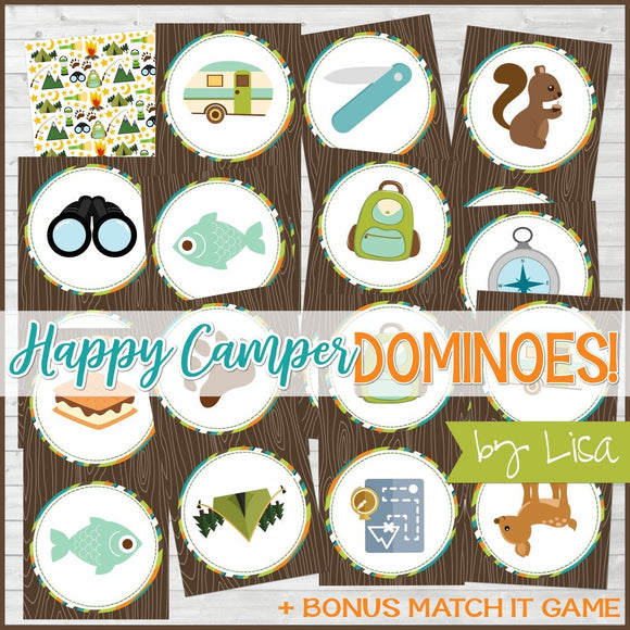 DOMINOES Game {Happy Camper} PRINTABLE-My Computer is My Canvas