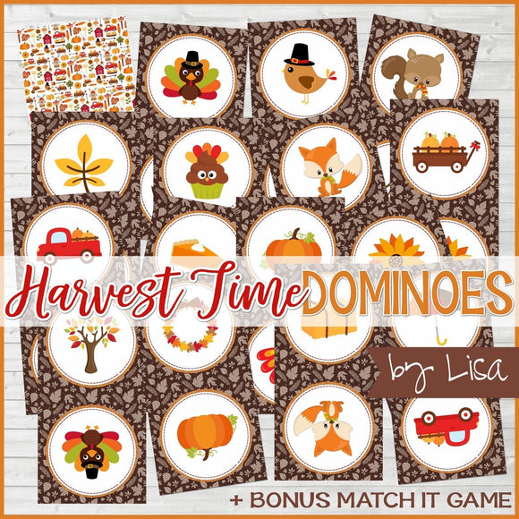 DOMINOES Game {Harvest Time} PRINTABLE-My Computer is My Canvas