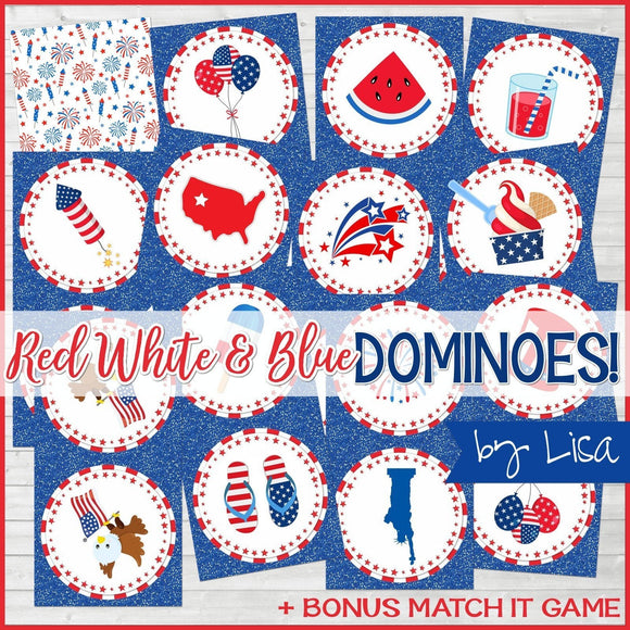 DOMINOES Game {Patriotic} PRINTABLE-My Computer is My Canvas