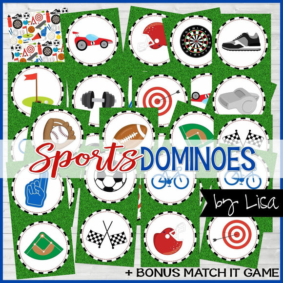 DOMINOES Game {Sports} PRINTABLE-My Computer is My Canvas