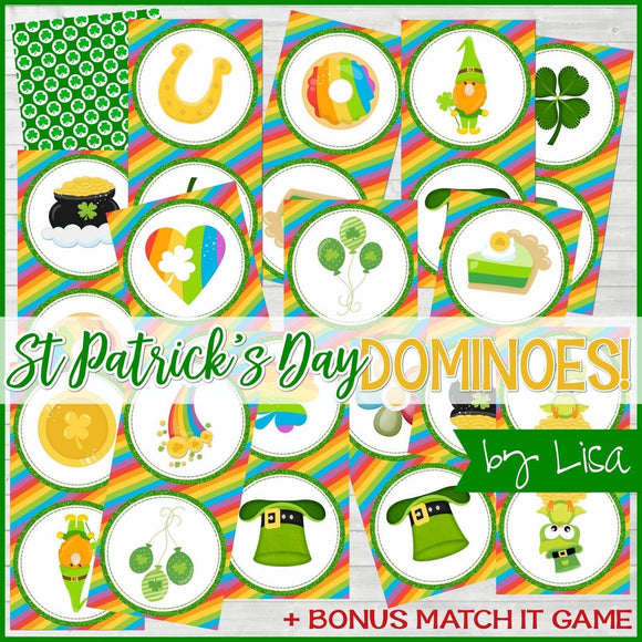 DOMINOES Game {St. Patrick's Day} PRINTABLE-My Computer is My Canvas