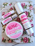 Dandelion Rose FACIAL TRIO {4 oz Salve, Oil Cleanser, Eye Roller & Lip Balm} in a ROSE BAG