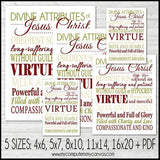 Divine Attributes of Jesus Christ Subway Art PRINTABLE-My Computer is My Canvas