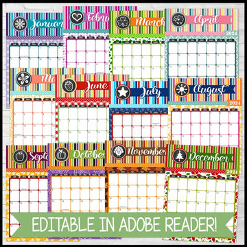 EDITABLE 2024 Decorative Monthly Calendars {8.5x11} Printable – My Computer  is My Canvas