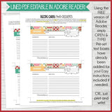 EDITABLE Recipe Card Collection RED {4x6} PRINTABLE