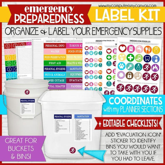 Every Needful Thing {EMERGENCY PREPAREDNESS LABELING KIT} Printable