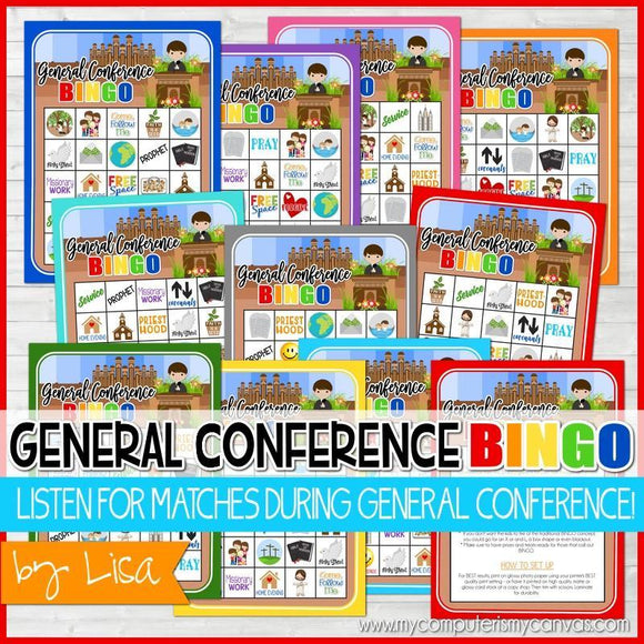 General Conference BINGO Printables-My Computer is My Canvas