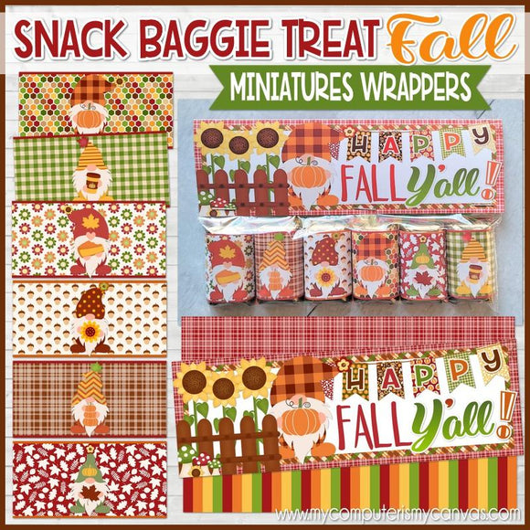 Gnome MINIATURE BAR WRAPS {Snack Baggie: FALL} PRINTABLE