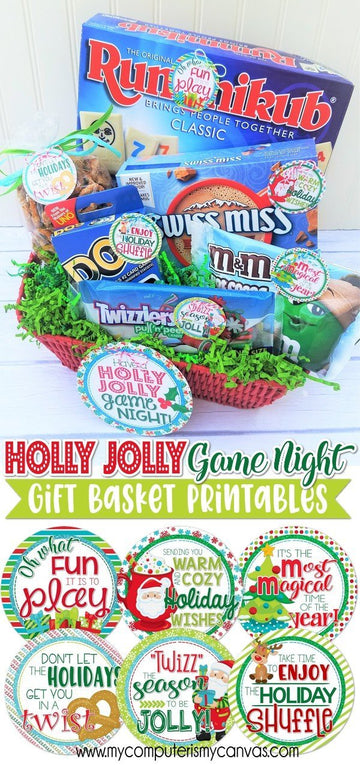  Game Night gift basket for family for Holidays, kids