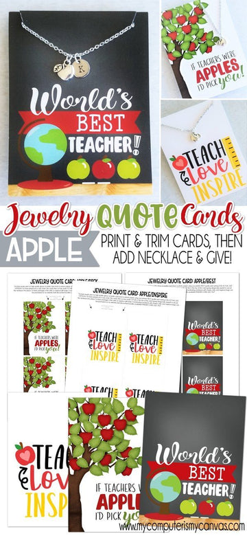 Jewelry QUOTE Cards {APPLE} PRINTABLE – My Computer is My Canvas