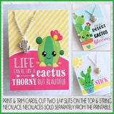 Jewelry QUOTE Cards {CACTUS} PRINTABLE