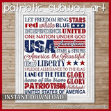 July 4th Patriotic Subway Art PRINTABLE-My Computer is My Canvas