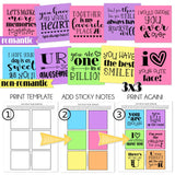 LOVE QUOTE Sticky Notes {NON-ROMANTIC} PRINTABLE