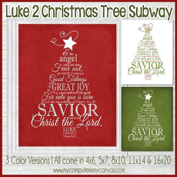 Luke 2 Christmas Tree Subway Art PRINTABLE-My Computer is My Canvas