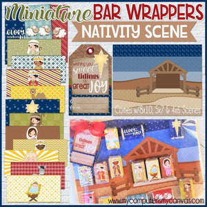 MINIATURE BAR WRAPS {Nativity Scene} PRINTABLE-My Computer is My Canvas