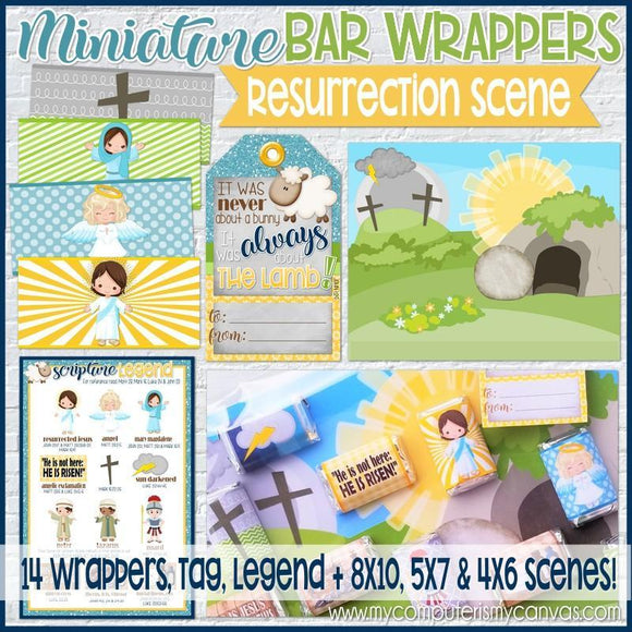 MINIATURE BAR WRAPS {Resurrection Scene} PRINTABLE-My Computer is My Canvas