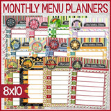 Monthly Menu Planners, Dry Erase {Annual Collection} PRINTABLE-My Computer is My Canvas