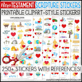 NEW TESTAMENT Scripture Stickers {Clipart Style} PRINTABLE