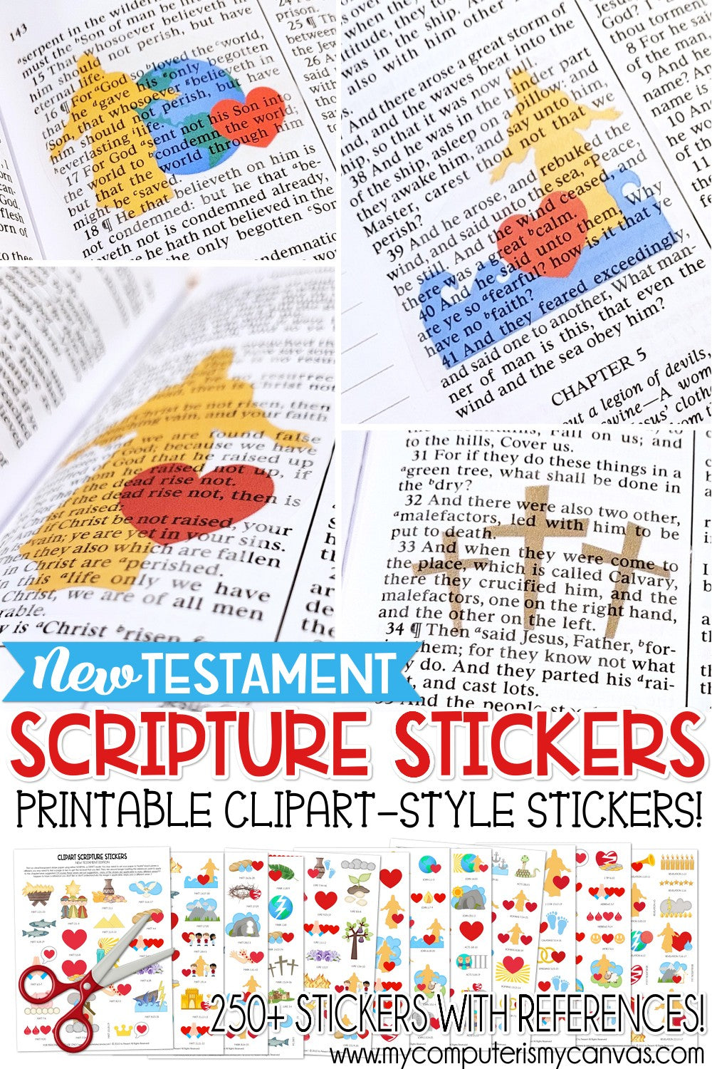 NEW TESTAMENT Scripture Stickers {Clipart Style} PRINTABLE – My Computer is  My Canvas