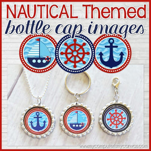 Nautical {ANCHOR Series} Bottle Cap PRINTABLE-My Computer is My Canvas