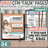 PRINT & SHIP: 2025 {D&C} CFM "FAUX" WEEKLY Bulletin Board Pages JAN-DEC