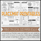 Placemat Activity Sheets {THANKSGIVING} PRINTABLE