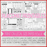 Placemat Activity Sheets {VALENTINE} PRINTABLE