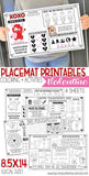 Placemat Activity Sheets {VALENTINE} PRINTABLE