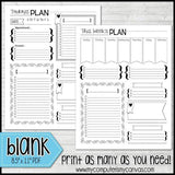 Planner Kit {Blank Inserts ONLY} PRINTABLE-My Computer is My Canvas