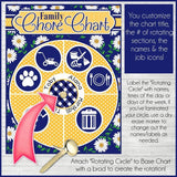 Rotating Job Chart {Navy/Yellow Floral} PRINTABLE-My Computer is My Canvas