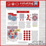 Rotating Job Chart {Red/Blue Floral} PRINTABLE-My Computer is My Canvas